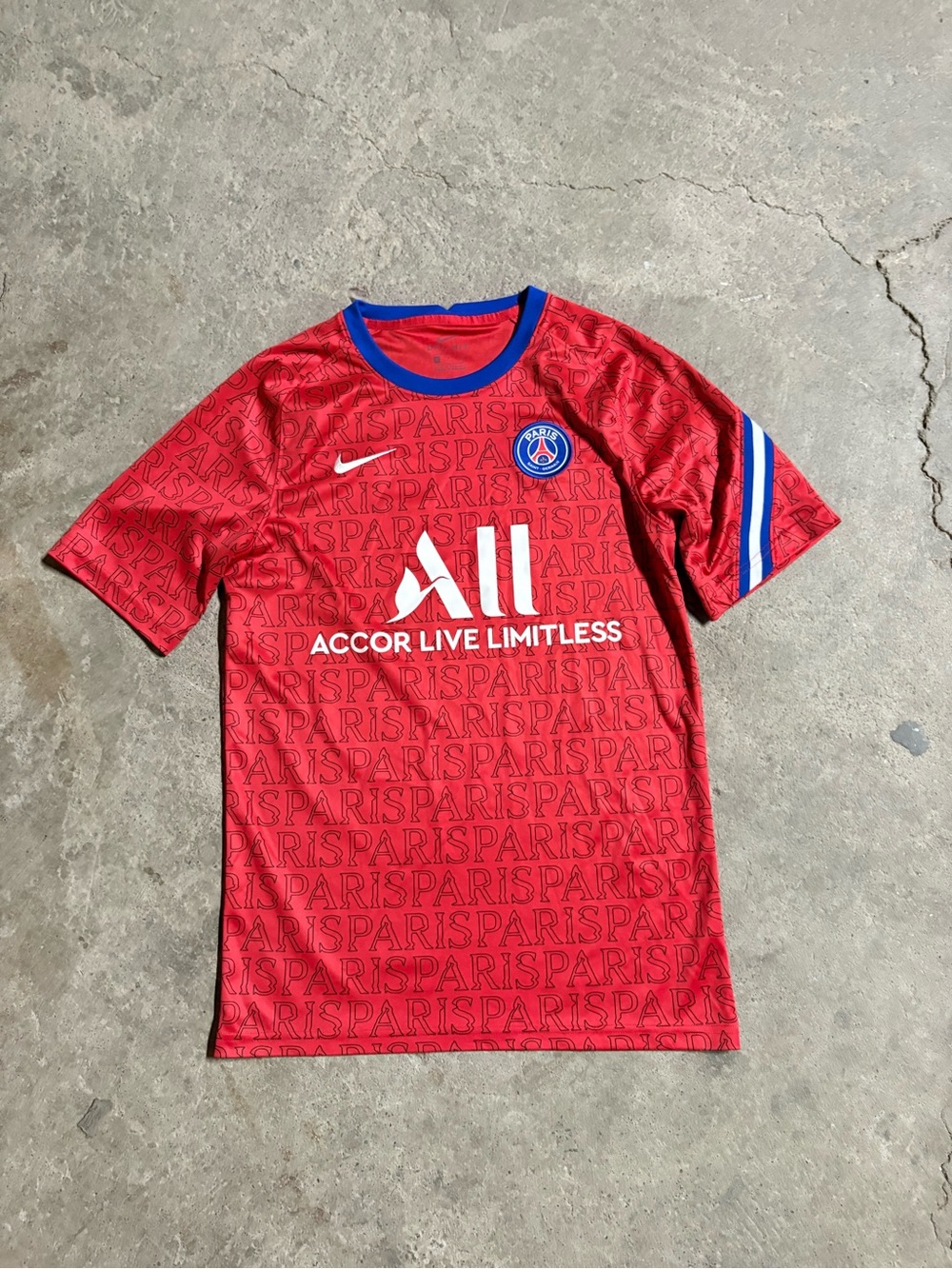 Nike Paris Saint-Germaine Kids All Over Print Soccer red jersey